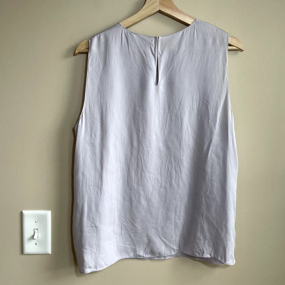 Theory lilac silk top sleeveless tank top women's size large casual summer shirt - Picture 6 of 6